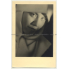 Portrait Of Blue Eyed Woman W. Nuns Hood (Vintage Photo B/W 1951)