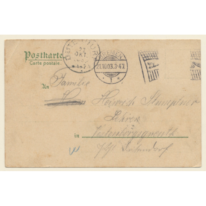 Norddeutscher Lloyd Dampfer Barbarossa / Steamer (Vintage PC 1903)