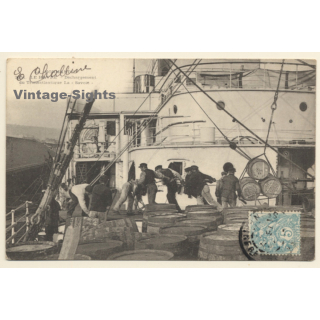 Le Havre: Dèchargement Du Transatlantique La Savoie (Vintage PC 1900s)