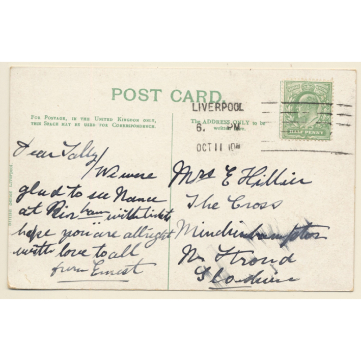 Cunard Line: S.S. Ivernia / Hands Across The Sea (Vintage PC 1910s)