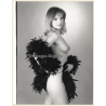 Artistic Erotic Study: Pensive Blonde Nude With Feather Boa*2 (Vintage XL Photo France 30 x 24 CM 1980s)