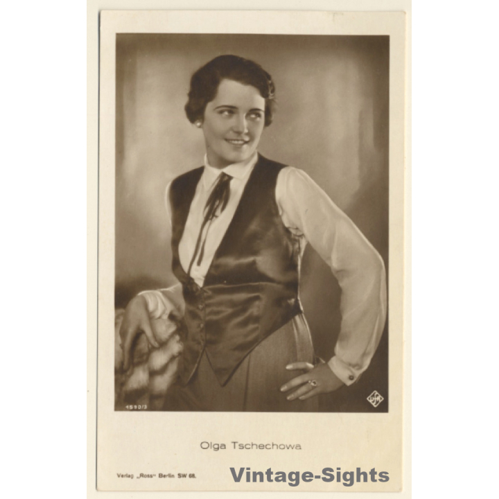 Olga Tschechowa / Actress - Ross Verlag 1590/3 (Vintage RPPC 1920s/1930s)