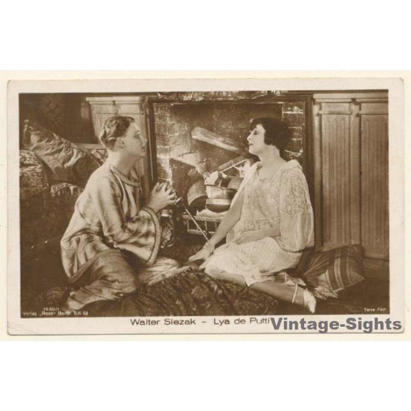 Walter Slezak - Lya de Putti / Actors - Ross Verlag 1350/1 (Vintage RPPC 1920s/1930s)
