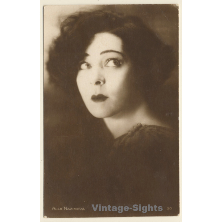 Alla Nazimova / Russian American Actress (Vintage RPPC 1920s/1930s)