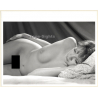 Artistic Erotic Study: Pensive Blonde Nude Lingers On Bed*1 (Vintage XL Photo France 24 x 30 CM 1980s)