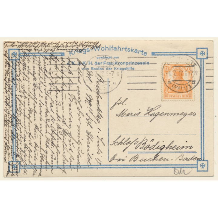 Die Kronprinzlichen Söhne Wilhem, Ferdinand, Hubertus & Georg (Vintage RPPC 1917)