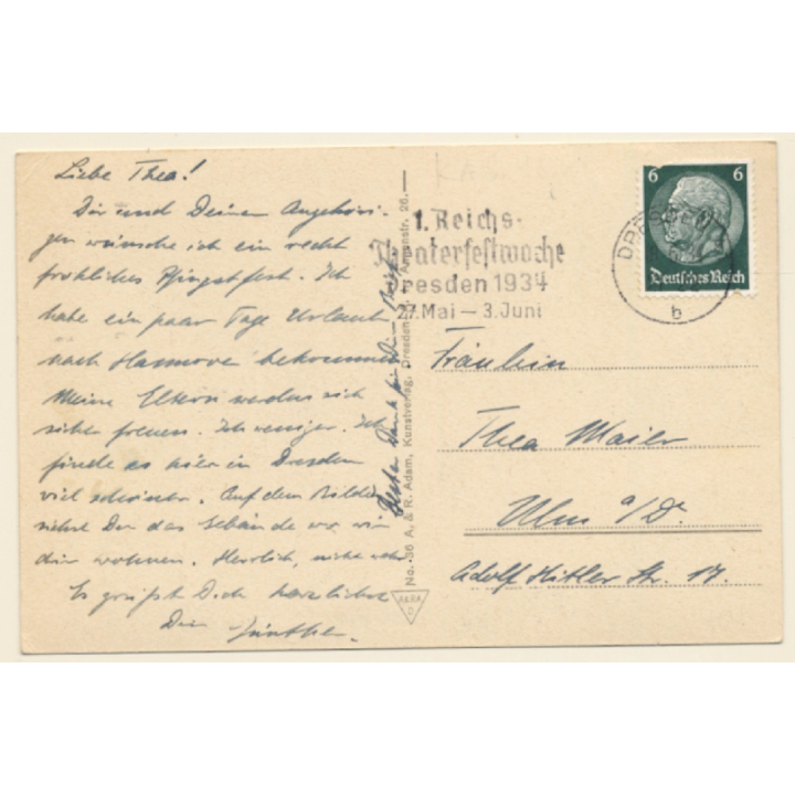 Dresden / Germany: Infanterie Schule - Kaserne (Vintage PC 1934)