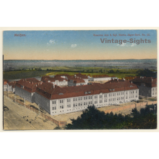 Meißen / Germany: Kaserne des 2. Kgl.Sächs. Jäger-Batl. No 13 (Vintage PC ~1920s)