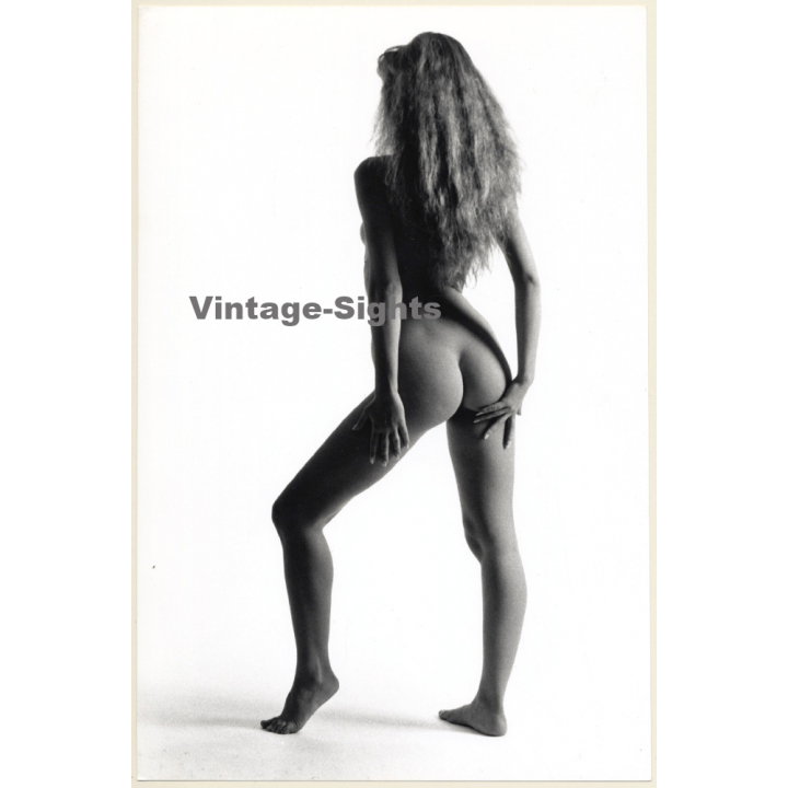 Artistic Erotic Study: Rear View Of Slim Sporty Nude Woman (Vintage XL Photo France 30 x 20 CM 1980s)