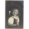 Little Girl In Traditional Costume /  Kitsch (Vintage RPPC 1910s)
