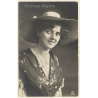 Elegant Woman With Hat / Fashion - Style (Vintage RPPC 1910)