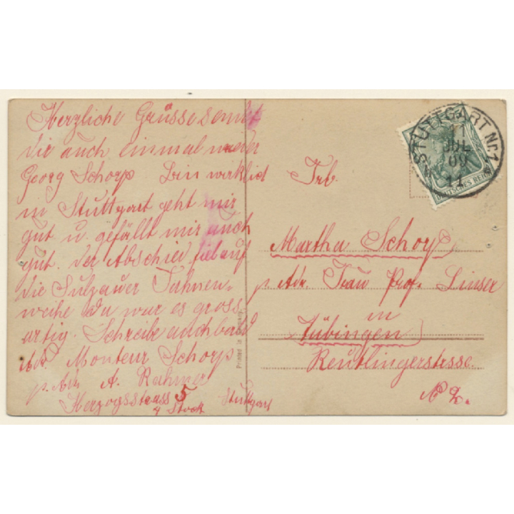 Elegant Woman in Victorian Dress / Fashion - Style (Vintage RPPC 1909)