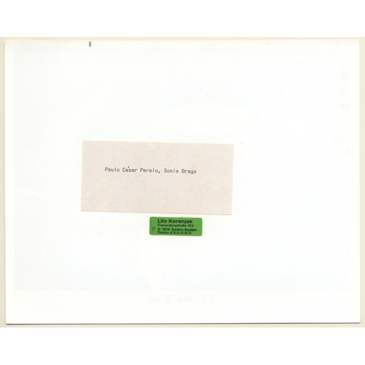 Paulo César Pereio - Sonia Braga: I Love You / Movie Still (Vintage Photo 1982)