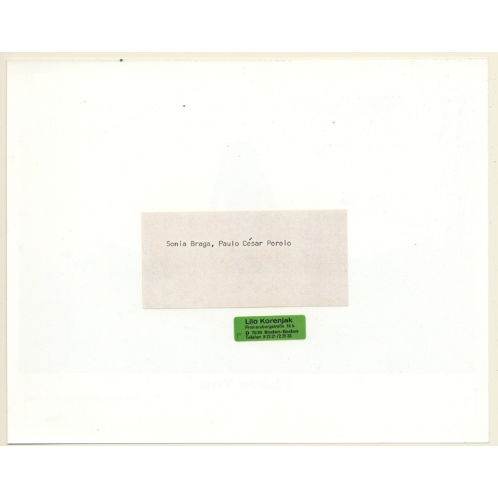 Paulo César Pereio - Sonia Braga: I Love You *2 / Movie Still (Vintage Photo 1982)