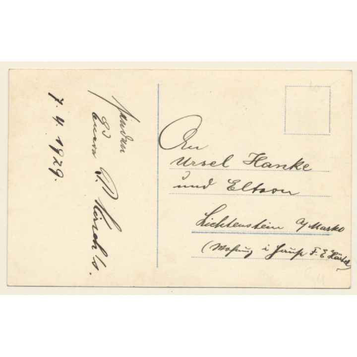 Little Girl With School Cone & Tornister *5 / Schultüte (Vintage RPPC 1929)