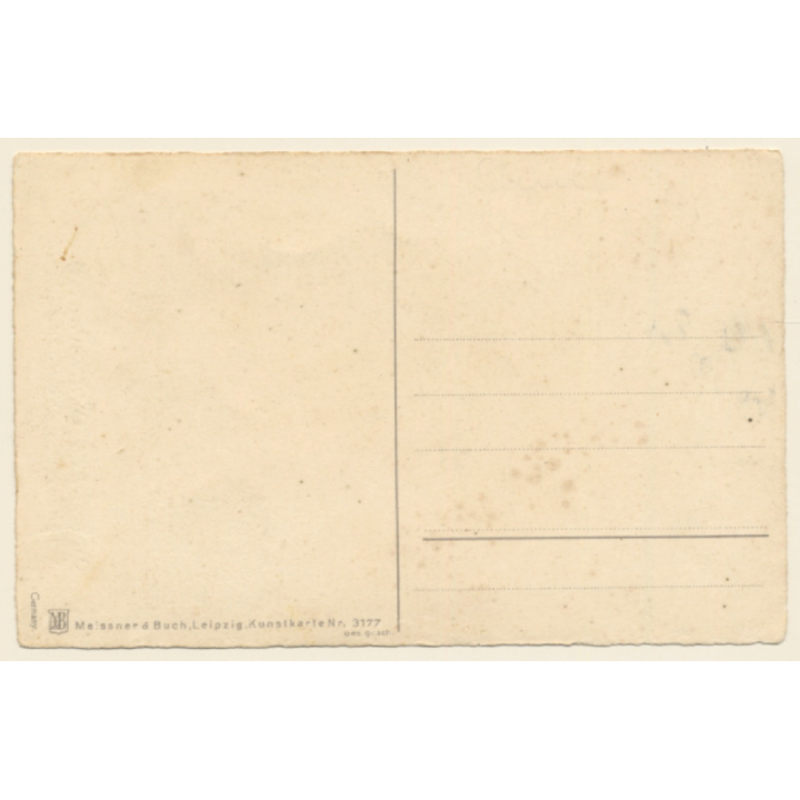 Little Girl With School Cone & Tornister *8 / Schultasche (Vintage PC ~1920s/1930s)