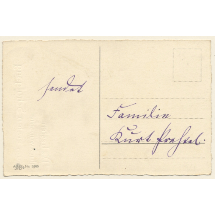 Little Girl With School Cone & Tornister *9 / Schultasche (Vintage PC ~1920s/1930s)