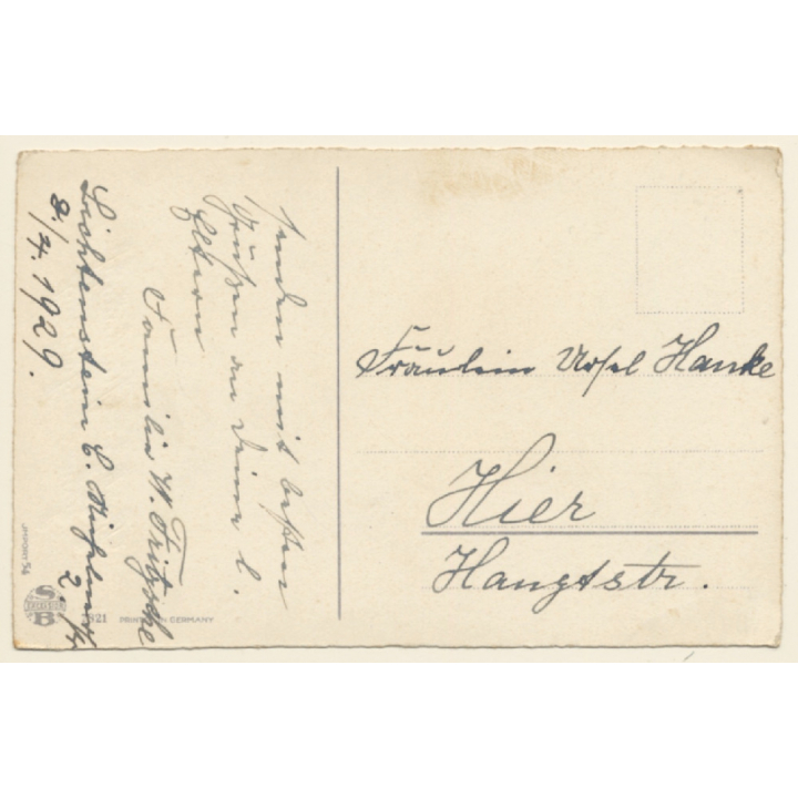 Little Girl With School Cone & Tornister *11 / Schultasche (Vintage PC 1929)