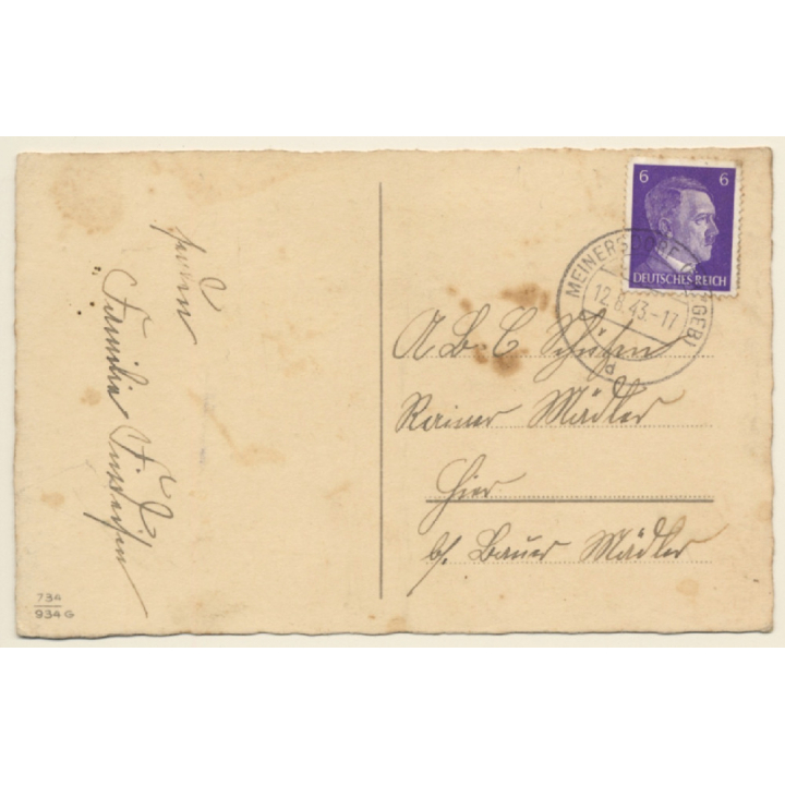 Little Girl With School Cone & Tornister *12 / Schultasche (Vintage PC 1943)