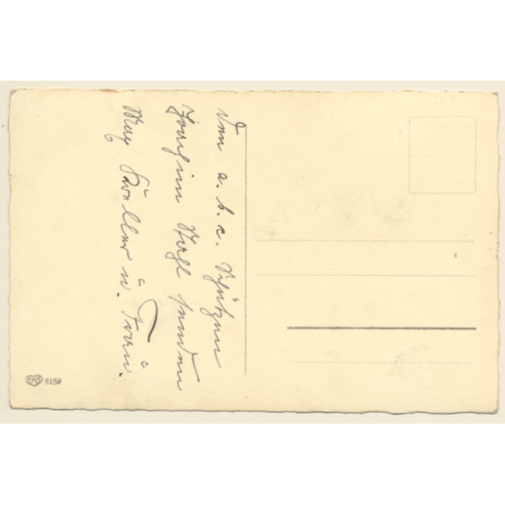 Tornister, School Cone & Flowers / Still Life (Vintage RPPC ~1910s/1920s)