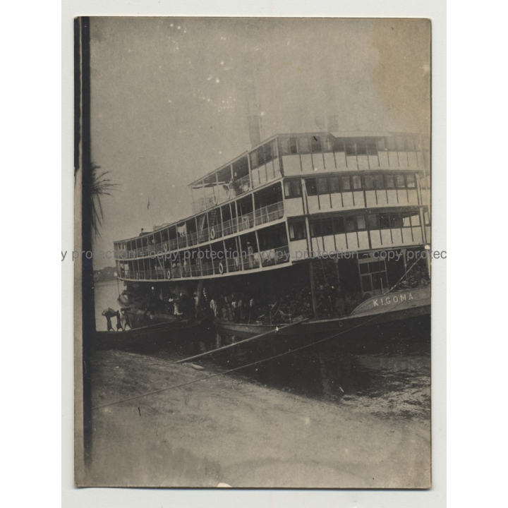 Kigoma River Boat - Sternwheeler - Steamboat / Congo (Vintage Photo B/W 1920s/1930s)