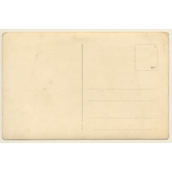 School Boy Reading Book At School Desk (Vintage RPPC ~1930s)