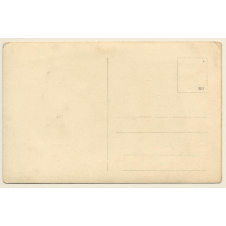 School Boy Reading Book At School Desk (Vintage RPPC ~1930s)