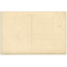 School Boy Reading Book At School Desk (Vintage RPPC ~1930s)