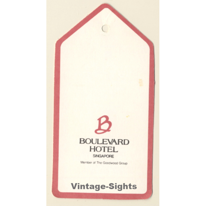 Singapore: Boulevard Hotel (Vintage Hotel Luggage Tag)