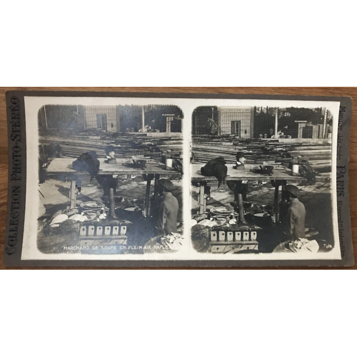 Marchand De Pouple - Napoli / Italy (Vintage Stereo Photo)