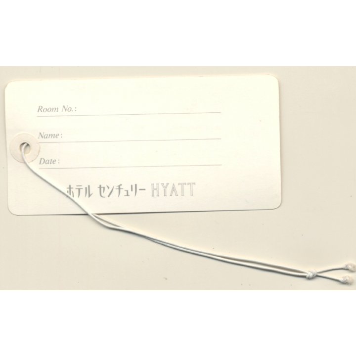 Tokyo / Japan: The Century Hyatt (Vintage Hotel Luggage Tag)