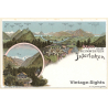 Interlaken / Switzerland: Eiger Mönch & Jungrau (Vintage PC Litho ~1900s)