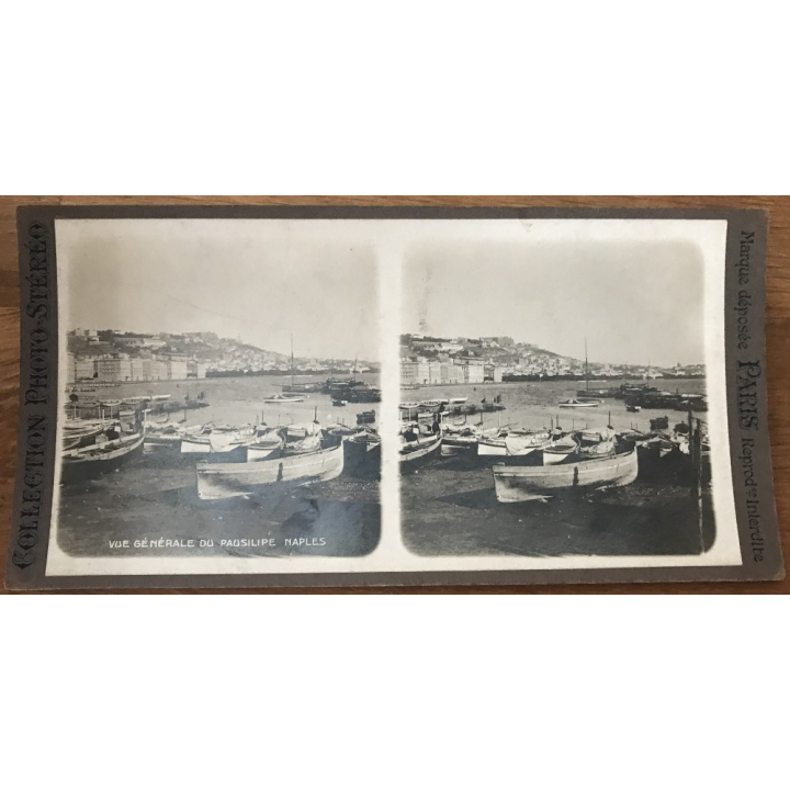 General View Of The Pausilipe - Naples / Italy (Vintage Stereo Photo)