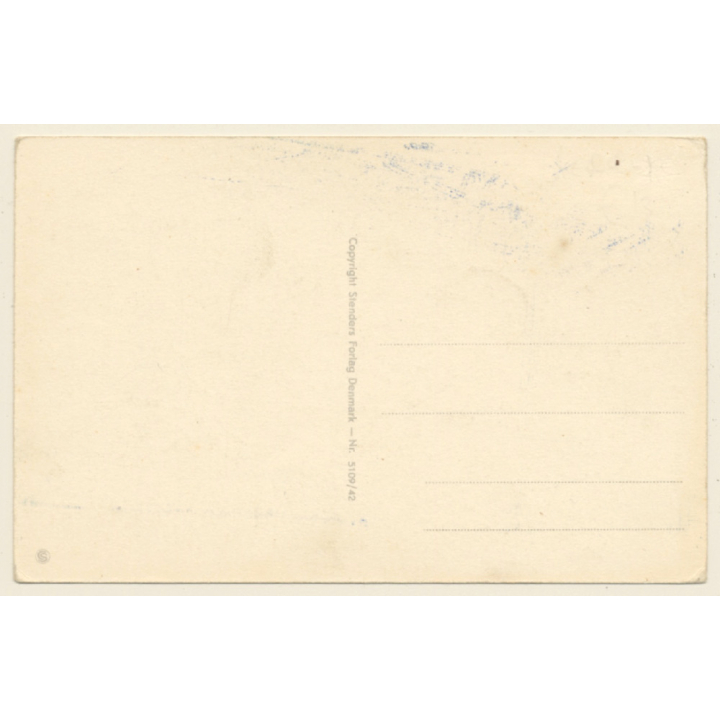 Santa Claus & 3 Bears In The Snow (Vintage PC ~1940s)