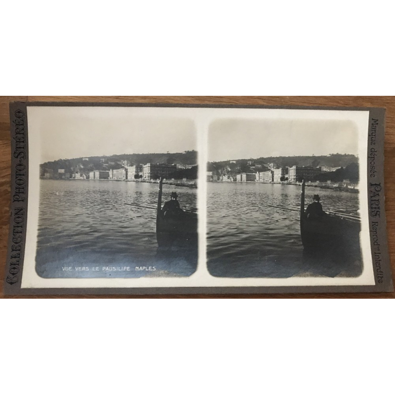 View Towards The Pausilipe - Naples / Italy (Vintage Stereo Photo)