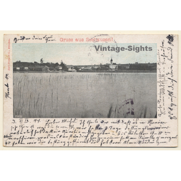 Seehausen / Germany: View Onto Staffelsee & Village (Vintage PC 1899)