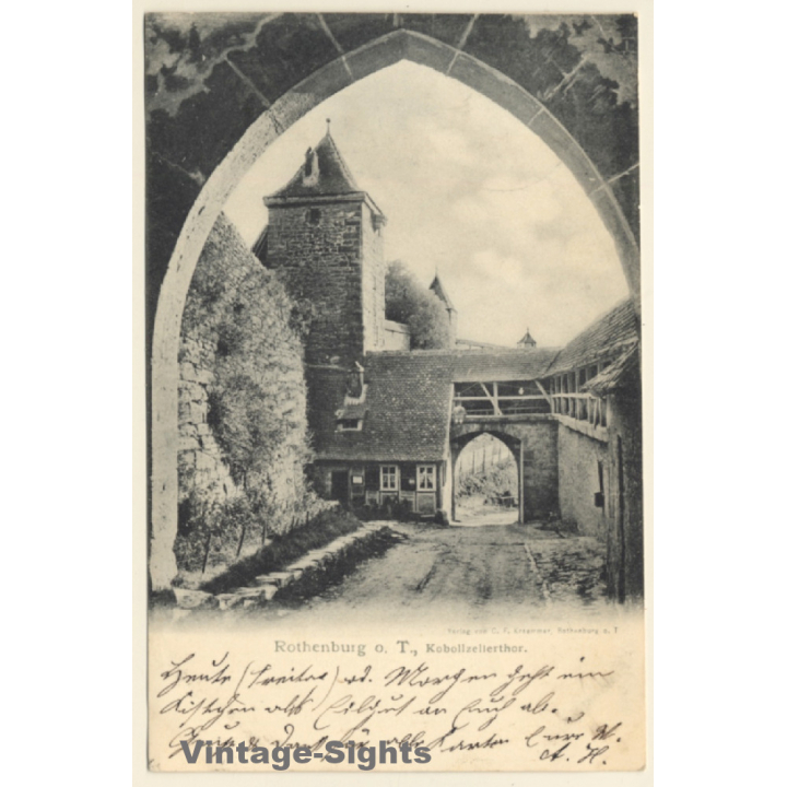Rothenburg o.T. / Germany: Kobollzellerthor (Vintage PC 1905)