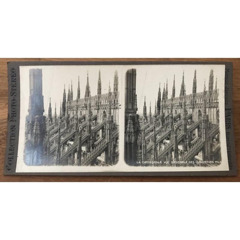 The Cathedral, General View Of Bell-Turrets - Milan / Italy (Vintage Stereo Photo)