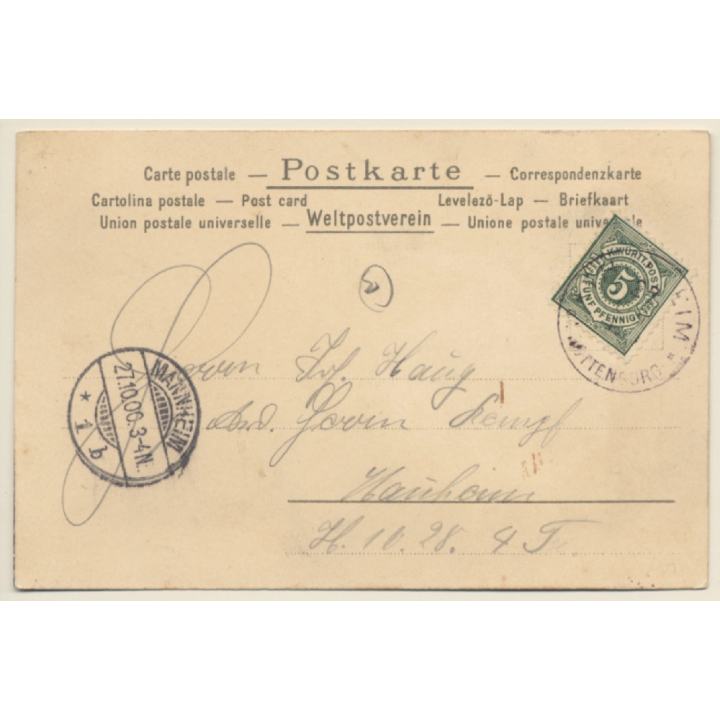 Elegant Blonde Female In Fancy Dress*2 (Vintage Glitter PC 1900)