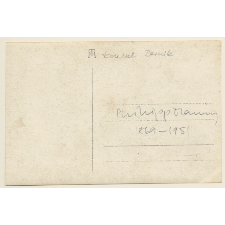 Philipp Manning (1869-1951): Konsul Bernik - Actor (Vintage RPPC 1920s/1930s)