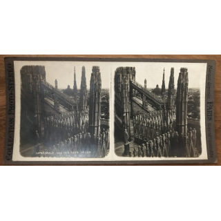 View Over The Roof Of The Cathedral - Milan / Italy (Vintage Stereo Photo)