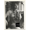 Erotic Study: Pretty Brunette Nude With Wooden Necklace (Vintage Photo ~1960s/1970s)