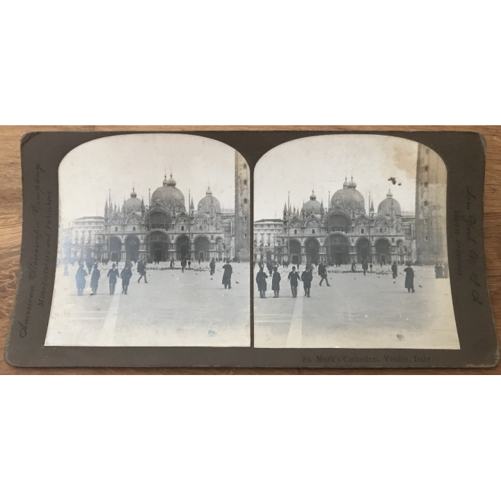 St. Mark's Cathedral, Venice - Italy (Vintage American Stereophonic Company Photo)