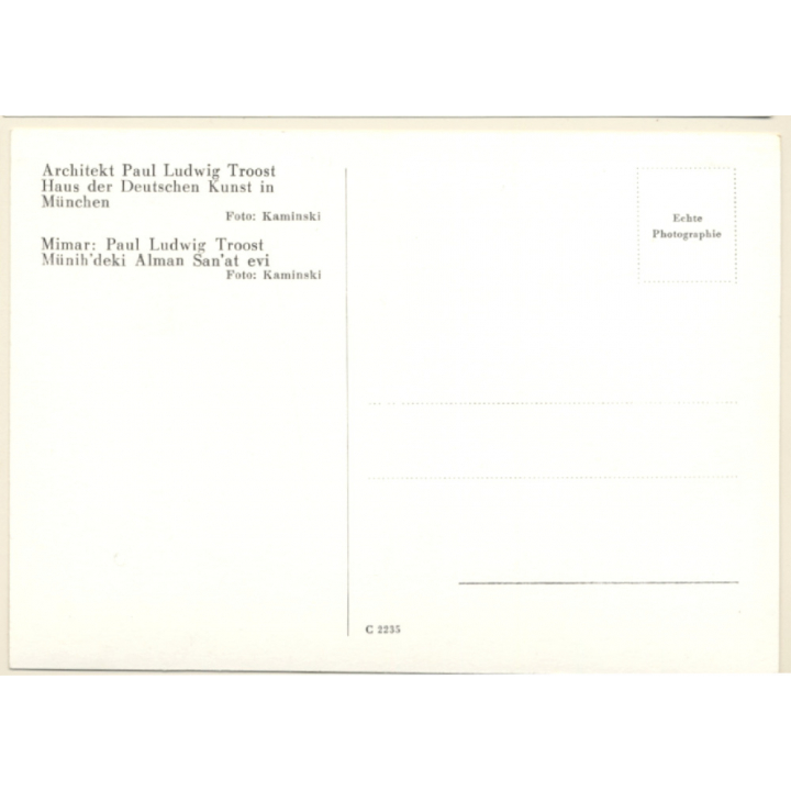 Architekt Paul Ludwig Trost: Haus Der Deutschen Kunst (Vintage RPPC)