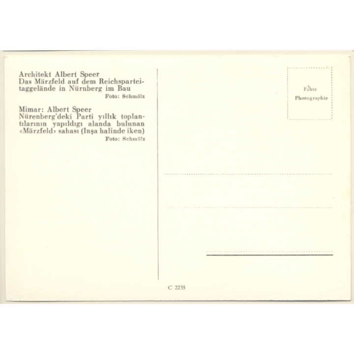 Architekt Albert Speer: Märzfeld Reichsparteigelände Nürnberg (Vintage RPPC)