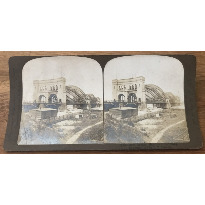 Great Bridge, Hamburg Germany (Vintage American Stereophonic Company Photo 1900)