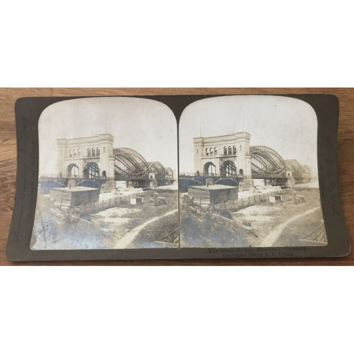 Great Bridge, Hamburg Germany (Vintage American Stereophonic Company Photo 1900)