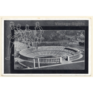 Berlin: Leichtathletik Länderkampf USA - Deutschland / Olympia Stadium (Vintage PC 1938)