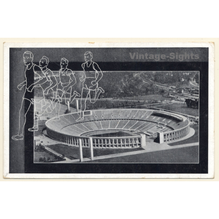 Berlin: Leichtathletik Länderkampf USA - Deutschland / Olympia Stadium (Vintage PC 1938)