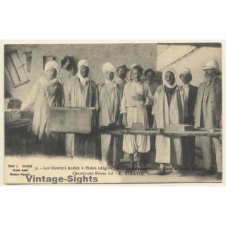 Biskra / Algeria: Ouvriers Arabes - Champagne Frères Vinatié (Vintage PC 1910s/1920s)